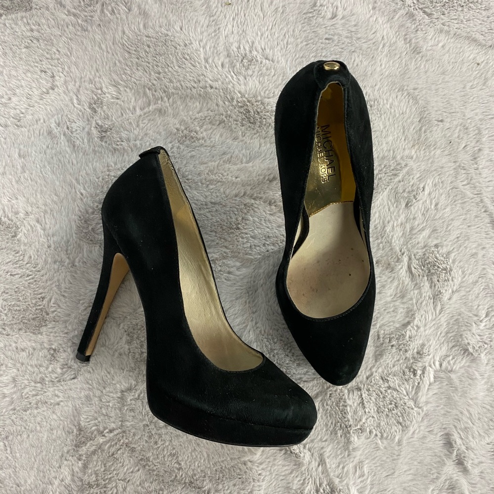Michael Kors Black Suede Platform Pump 9
